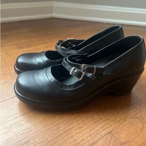 Dansko Babette Mary Jane Double Strap Shoes 41 11 - 11.5 Black